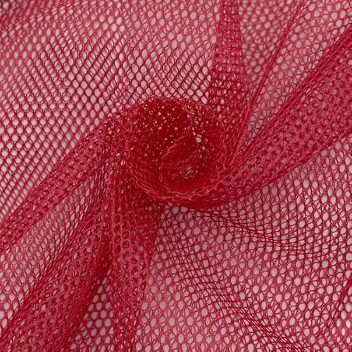 STOFFKONTOR Mesh Netzstoff Stoff - Meterware, Farbe Rot - Öko-Tex Standard 100- zum Nähen von Bekleidung, Innentaschen, Insektenschutz usw.