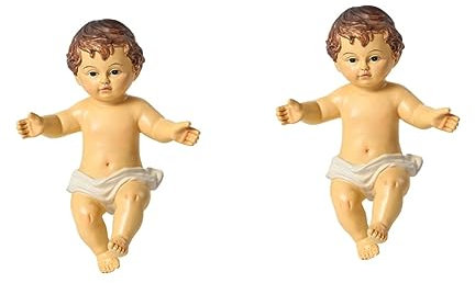 Abaodam 2 STK Religiöse Heilige Kinderverzierung Babyschmuck Minifigur Baby-Jesus-Figur Baby-Jesus-Statue Jesus-Baby-statuen Engel Figuren Puppe Krippe Weiß Harz Weihnachten