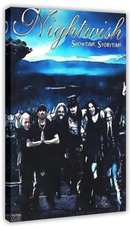 Nightwish Poster Showtime, Storytime Musikalbum, Leinwand, Poster, Wandkunst, Dekor, Bild, Gemälde für Wohnzimmer, Schlafzimmer, Dekoration, Rahmenstil, 40 x 60 cm