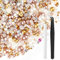 lahnao 80g Mix Flat Back Pearls and Rhinestones for Crafts, Mixed Size 3mm-10mm Flat Back Rhinestones for Crafts, Flatback Pearls for DIY Tumblers Mugs, Nail Art, Shoes, Clothes