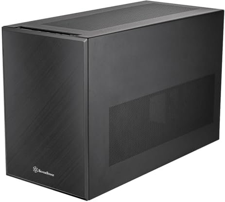 SilverStone Technology SUGO 17, Schwarz, Würfelförmiges Premium-Gehäuse mit beispielloser Aufnahmekapazität für Komponenten, SST-SG17B (Schwarz)
