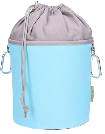 trendfinding Sac à pinces à linge en toile avec 2 mousquetons pour 200 pinces à linge, extra large et stable, bleu clair gris