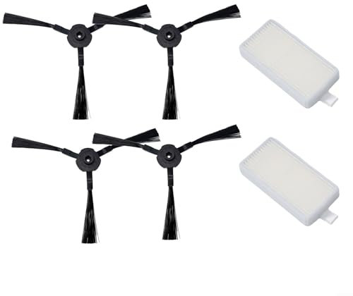 FACAIIO Filter-Seitenbürsten, Filter und Seitenbürste für Medion MD16192 MD18500 MD18501MD19500, MD19510 Roboter-Staubsauger, Ersatzfilter-Seitenbürsten-Set (1 Set)