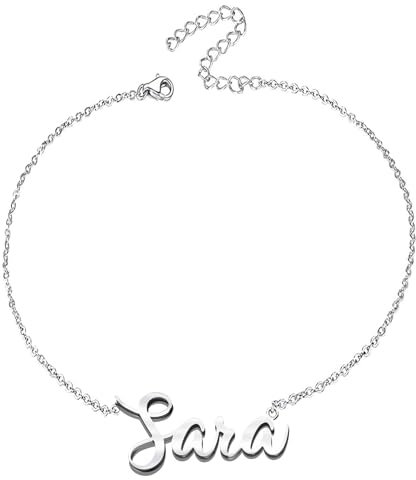 various Armband für Damen mit Namen, Edelstahl, personalisierbar, Silber, für Damen, personalisierte Geschenke für Frauen, Mütter, Mädchen, Paare, beste Freundin, 21 cm, Legierter Stahl