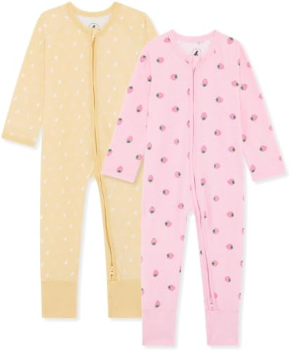 Bramble & Bear 2 Pack Toddler & Baby Sleepsuits Soft Cotton Zip Baby Grows