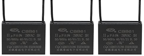 3 Stück Deckenventilator-Kondensator CBB61, metallisierter Polypropylen-Folienkondensator, ideal for Ventilatoren, Pumpen, Motoren, laufend