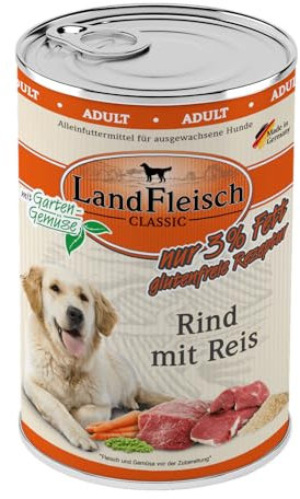 Landfleisch Rind mit Reis & Gartengemüse mager | 6X 400g