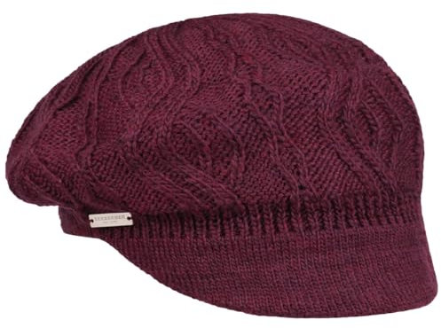 Seeberger Annelie Knit Newsboy Cap Damen Himbeere Einheitsgröße, Himbeere, 6.75-7.5