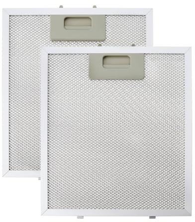 Be In Your Mind 2 Pcs Aluminum Alloy Mesh Cooker Hood Extractor Grease Filter Replacement 260 x 230mm Kitchen Extractor Ventilation Filter Silver