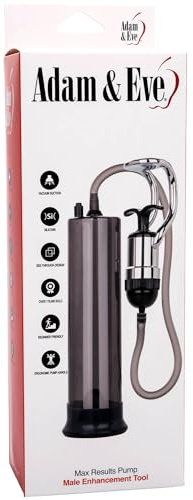 Adam & Eve Max Results Penis Pump, Powerful Suction for Stronger Erections, Enlarged Cylinder, Comfortable Fit, Master Grip Finger Pull for Effortless Use, Quick Release Valve, Male Enhancement Pump