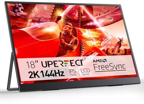 UPERFECT Portable Monitor IPS Display Matte Screen, with Standard HDMI/Type-C, Support VESA, Second Display for Laptop/PC/PS/Phone/Switches, with Smart Cover (2K 144Hz, 18 Inch)