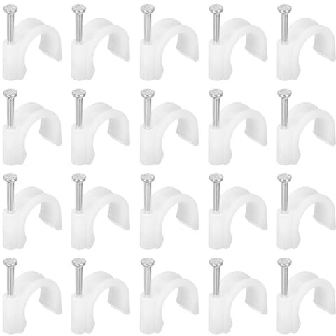 PATIKIL Half Clamp J-Hook with Nail, 70Pcs 1/2/16mm Pex Pipe Fixture Cable Nail Clip Support Holder for Tubing Fixing CPVC Copper Pipe Fixing Connection, White, 30mm Long Nail