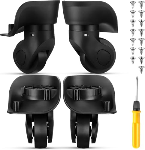 1 Paar Ersatzrollen für Koffer - Ersatzräder für Weichschalen Hartschalen-Koffer Universal Kofferrollen Koffer Rollen Ersatz Gepäck Räder Ersatzrollen Gepäckräder Schwenkräder