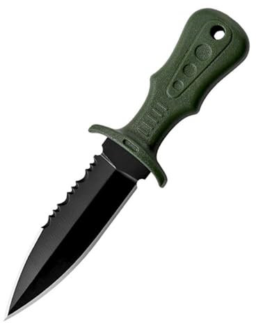 Joa Messer Outdoor, Neck Knife Messer, Tanto Messer, Tragbares Messer Kette, Hals Messer feststehend klein Fulltang Mini-Messer Neckknife mit Kunststoffscheide