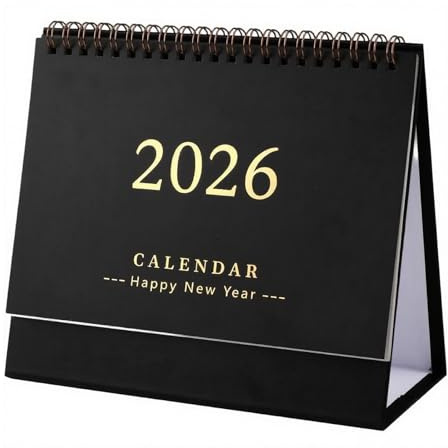 AOKWAWALIY 2026 Desk Calendar Standing Flip Desktop Calendar Stand up Desk Calendar 7.4x6.4 Inch with Twin-Wire Binding