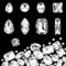 JJUNW 240 diamantes de imitación para coser, formas mixtas, diamantes de imitación de cristal para coser en gemas de cristal mentales con parte trasera plana, garra plateada para joyas, manualidades,