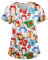 Kasack - Tunika Damen Kordelzug Laborkittel Damen Kurzarm Feiertagsshirts T-Shirt Damen V-Ausschnitt Damen Pflege Mit Weihnachten（1-Multicolor,3XL