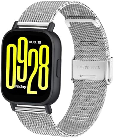 CUNUJIX Ersatz für Xiaomi Redmi Watch 5 Active/Lite Armband, Metall Masche Edelstahl Uhrenarmband Ersatzband für Xiaomi Redmi Watch 5 Active/Lite Herren Damen