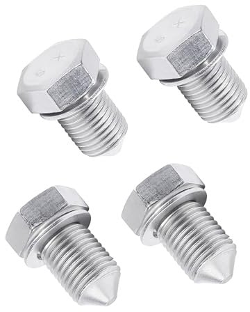 Flaconi 4PCS Tappo di Scarico Dell'olio per Auto,Tappo Coppa Olio,Tappo Scarico Olio con Anello di Tenuta,Tappo di Scarico Dell'olio Motore,Si Applica al Numero di Compatibilità N90813202