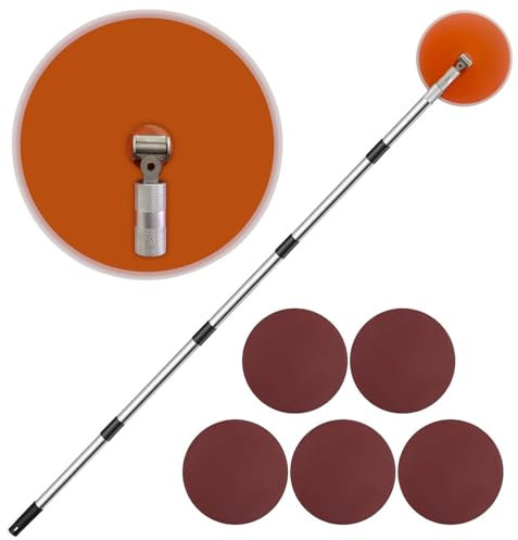 Drywall Pole Sander for Home Improvement Renovations,80 Inch Radial Sander with Adjustable Extension Pole for Walls and Ceilings,+ 5pcs Sanding Sheets (80,120, 150,180,240 Grit)