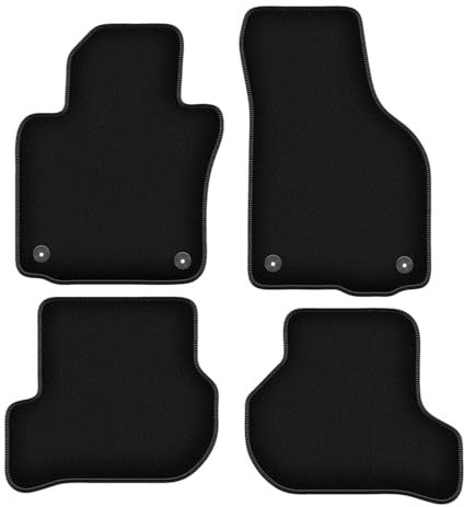 Velours-Fußmatten passend für Skoda Octavia II 2004-2013, Schwarz, BASIC