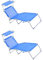 NORDIQ - Tumbona Plegable - Tumbona con Parasol – Pack 2 Tumbonas Jardin Exterior Reclinables con Respaldo Ajustable – Tumbonas de Acero 19 mm para Terraza y Piscina - Ligera y Resistente - Azul