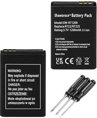2X Battery for Retevis RT22 RT22S RT15 RT19 RT622 WLN KD-C1 3.7V 1200mAh | Li-ion Rechargeable, 3.7V 1200mAh, Walkie Talkie Battery-Pack, Includes 3 Screwdrivers