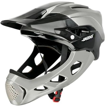 Harilla Fahrradhelm Integralhelm für Anfänger & Jugendliche, Rennradhelm mit abnehmbarem Kinnschutz, Leichter sportlicher Fahrradhelm, Mountainbike-Schutzhelm für Erwachsene Frauen und Männer
