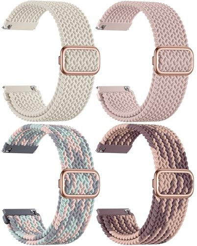 Epova Uhrenarmband 18mm Kompatibel mit Garmin Venu 3S Armband Venu 2S | Geflochtenes Nylon Armbänder für Forerunner 255S 265S,Herren Damen Elastisch Sport Band Band für Vivoactive 4S Venu 4 41mm
