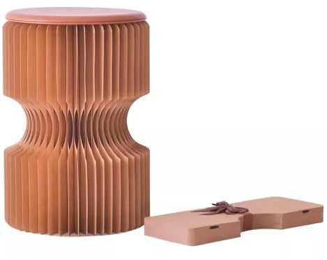 CYHTYM Papier Klapphocker Home Folding Paper Round Hocker, kreativer Waben-Akkordeon-Sofastuhl, verwendet für Kopfteil und Wohnzimmer(30x56cm/11.81x22)
