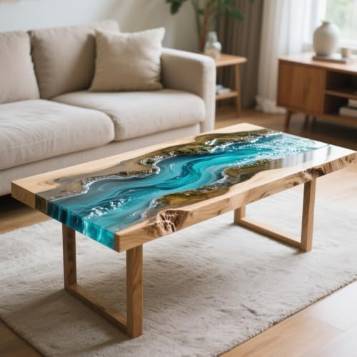 59×30CM Extra Große Tisch Epoxidharz Formen, Rechteckige Silikonforme für Epoxidharz, Harzform Tablettfor, Silikonform Epoxidharz für DIY Tischherstellung Flusstisch, Epoxidharz Desk Decoration