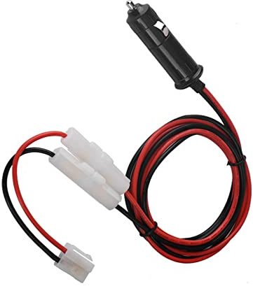 LUCKDANO 12v Ham Radio T Shape Power Cable Cord for Mobile Radio - Durable 1.5m Cigarette Lighter Cord with Double Fuse Protection - Compatible with FT-7900/7800/8800/8900