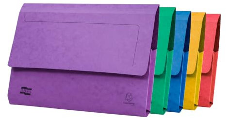Exacompta Europa Document Wallets, 265gsm, Foolscap - Assorted Colours, Pack of 25