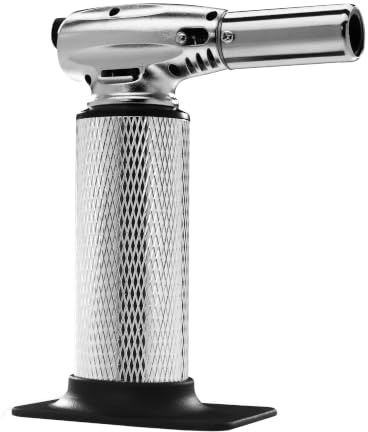 Messermeister Cheflamme Culinary Torch - Up to 2,000 Degrees Fahrenheit & 200 Minute Burn Time - Self-igniting Piezo Ignition - Child-Proof Safety Lock - Fuel Sold Separately