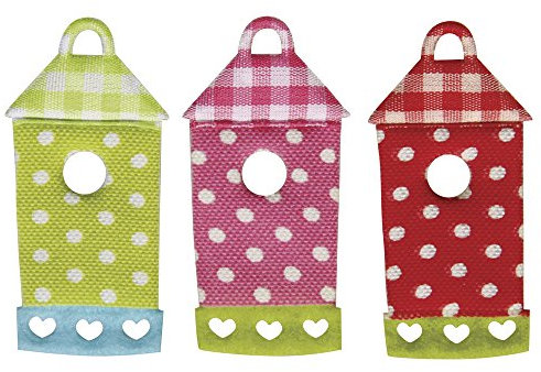 Rayher - 55508999 - Stoff Vogelhaus, 5cm, SB-Btl 3Stück, bunt