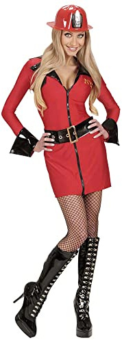 W WIDMANN MILANO Party Fashion - Kostüm Feuerwehrfrau, Kleid, Gürtel, Uniform Beruf, Heldin, Fasching, Karneval, Mottoparty