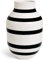 Kähler Vase H31 cm Omaggio Originaldesign mit handgemalte Streifen, schwarz
