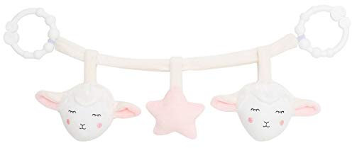 Jabadabado Kinderwagenkette Plüsch mit Befestigungsringen (Lämmchen weiß)