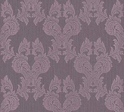 A.S. Création Architects Paper Textiltapete Tessuto Tapete mit Ornamenten barock 10,05 m x 0,53 m lila Made in Germany 956305 95630-5
