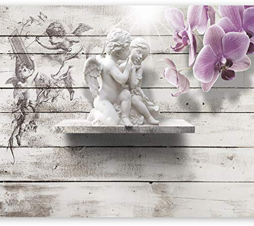 Fototapete murando 400x280 cm Vlies Tapeten Wandtapete XXL Moderne Wanddeko Design Wand Dekoration Wohnzimmer Schlafzimmer Büro Flur Engel Blumen h-A-0044-a-a