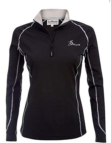 LeMieux My Base Layer in Black with Thermal Regulating Fabric, Flat Lock Stitching Soft Seams & 360 Degree Stretch - UK 8