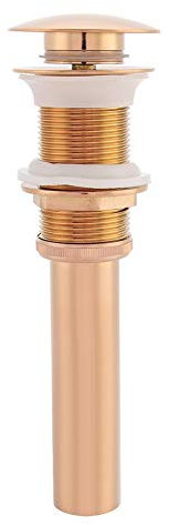 Zerodis Push Open Waschbecken Ablaufventil Abflussgarnitur ohne Überlauf Chrom Up Ventil für Waschbecken & Waschtisch, G1 1/4 (Rose Gold)
