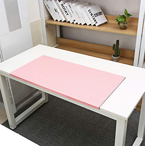 SK Studio Schreibtischunterlage mit Kantenschutz wasserdichte PU Leder, rutschfeste mit Kantenverriegelung Mausunterlage für Computertastatur, PC und Laptop Pink 60x30cm