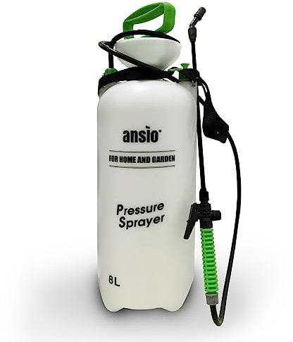 ANSIO® Garden Sprayer 8 litre Pressure Pump Action, Weed Killer,Water Pump Sprayer, Ideal with Pesticides, Insecticides, Fungicides