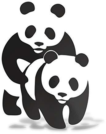ERREINGE STICKER PRESPAZIATO NERO 12cm - PANDA JDM DUB TUNING OEM - Adesivo Decal Decalcomania Vinile Murale Laptop Auto Moto Casco Camper