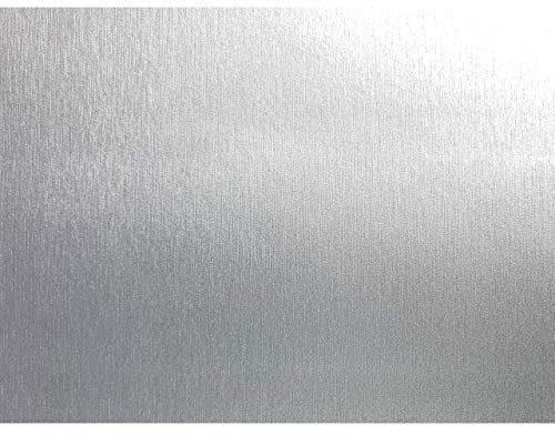 DecoMeister Lámina Adhesiva Para Muebles Nevera Efecto Aluminio Cepillado Vinilo Autoadhesivo Plata Para Cocina Puertas Pared Papel Decorativo Para Bricolaje Decoración Para Hogar Rollo 90 x 210 cm