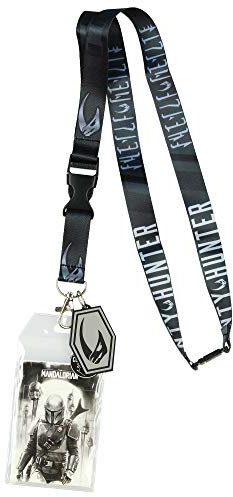 Star Wars The Mandalorian Mudhorn Rhino Sigil Lanyard ID Halter mit Gummi-Charm und Sammelsticker