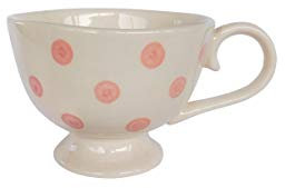 ISABELLE ROSE CE03 Keramiktasse mit rosa Punkten, 380 ml