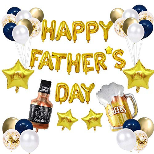 Happy Father's Day Ballon-Set Dekoration für Vatertag Party Geburtstag Party Dekorationen Vatertag Dekorationen Photo Booth Hintergrund (blau)