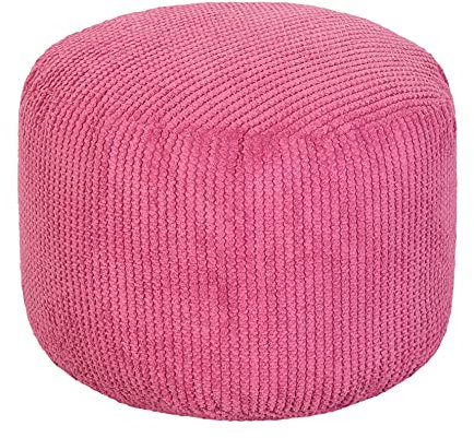 Loft 25 Sitzsack Fußhocker Round Bubble | Indoor Wohnzimmer Beinstütze | Ergonomisch Gestalteter Sitzpuff | Ultra bequem und Langlebig (Rosa)